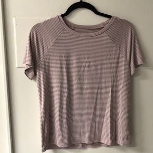 Lavender and White Striped AEO Tee